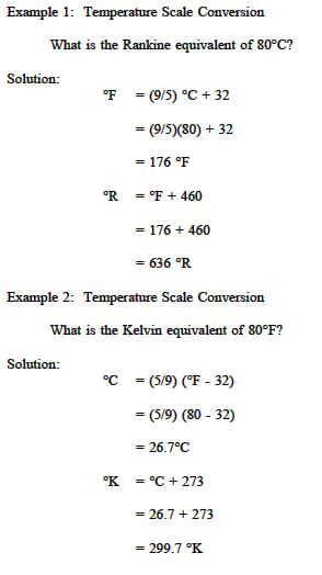 Temperature scale conversion