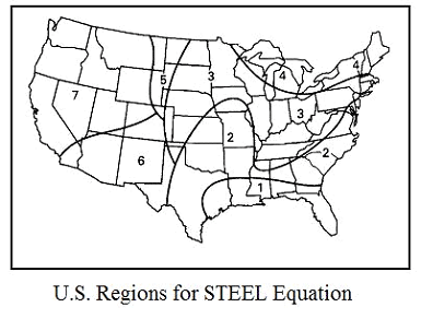 U.S. Regions for Steel Equations