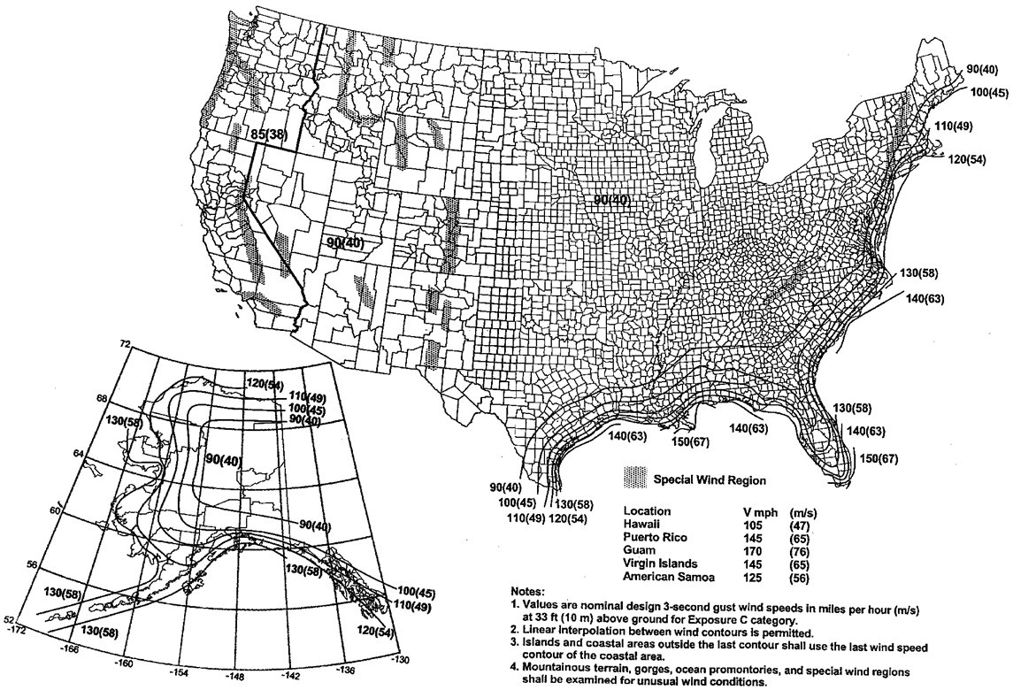 Wind Loading Map USA
