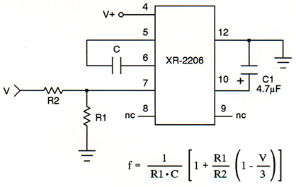 XR-2206 Function Generator Frequency Calculator Excel Spreadsheet