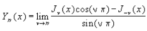 n-th order Bessel function of the variable x