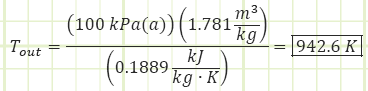 ideal gas equation of state to find T