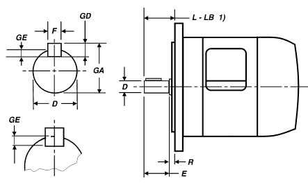Stepper Motor dimensions inch size shafts table.