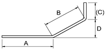 Rebar Two Chamfer Bends Center Line Length Equation and Calculator