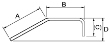Re-bar With Two Legs Angled Center Line Length Equation and Calculator