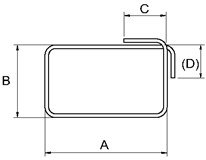 Overlapping Rectangle Rebar Shape Center Line Length Equation and Calculator