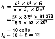 number of coils from formula 