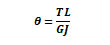 Equation for angle of twist for shaft torsion