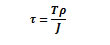 Equation for shear stress for shaft torsion