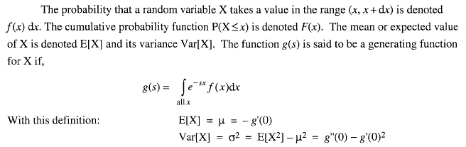 Probability and Statistics Continuous Random Variables