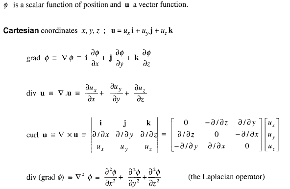 Vector Calculus Cartesian Coordinates