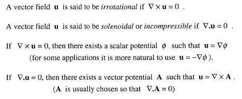 Vector Calculus Potentials