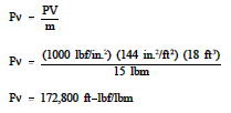 pecific P-V energy calculation example