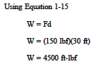 Work calculations example