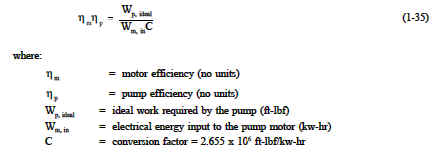 combination of pump efficiency