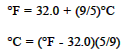 Temperature conversion formula