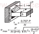 Weld Shear Stress for Applied Bending Force on Rectanguler Beam Equation and Calculator